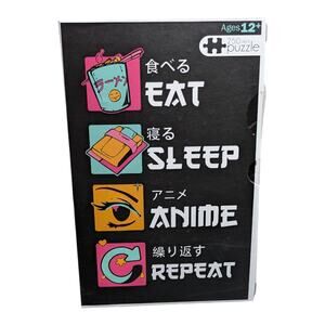 Eat, Sleep, Anime, Repeat 250 Piece Jigsaw Puzzle Brand New Factory Sealed